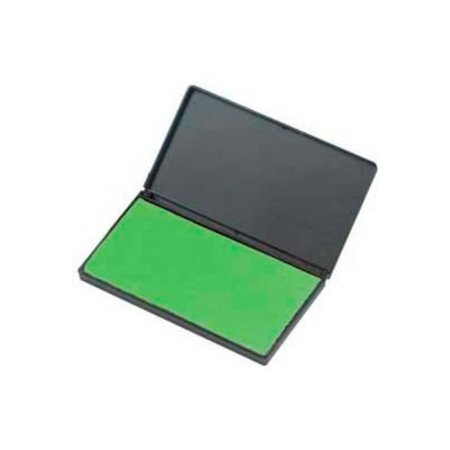 CHARLES LEONARD CLI® Stamp Pad, 2-3/4" x 4-1/4", Nontoxic, Reinkable, Green 92225